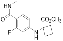 1-((3-氟-4-(甲基氨基甲?；┍交?氨基)環(huán)丁烷羧酸甲酯

